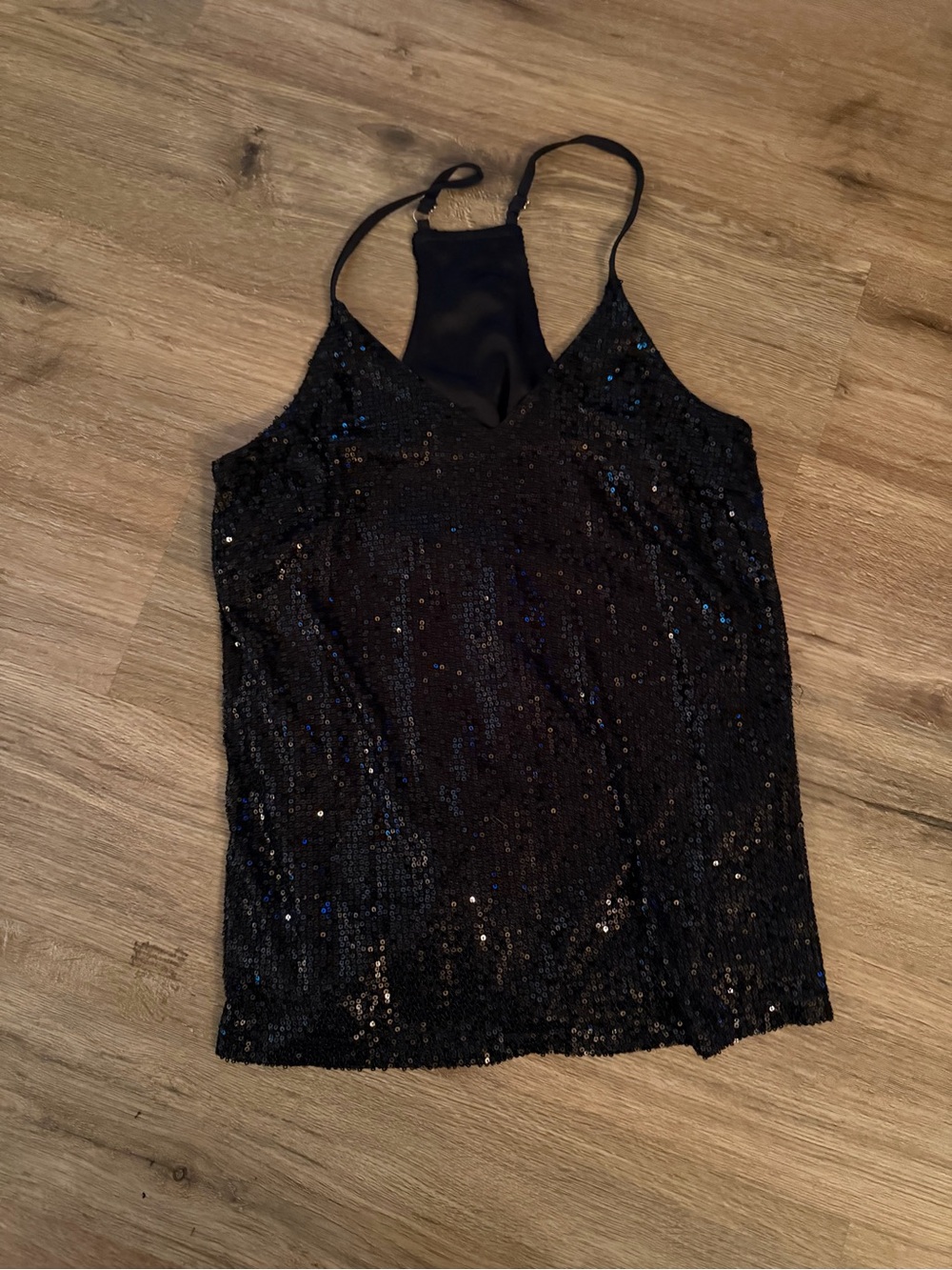 Black Sequin Cami Tank Top - Women